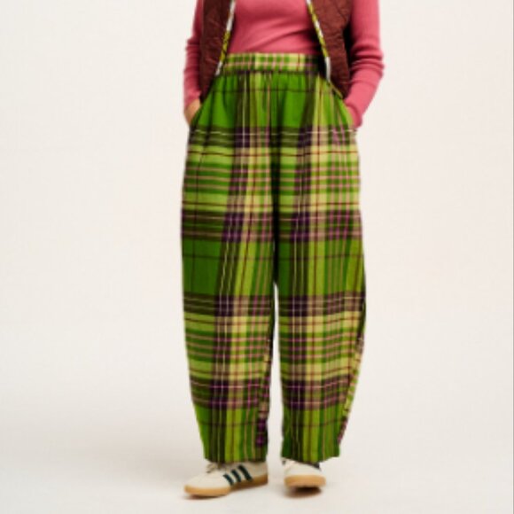 NWOT Lucy & Yak Beau Balloon Brushed Cotton Trouser Green Size UK32  US28 Unisex - Picture 1 of 14